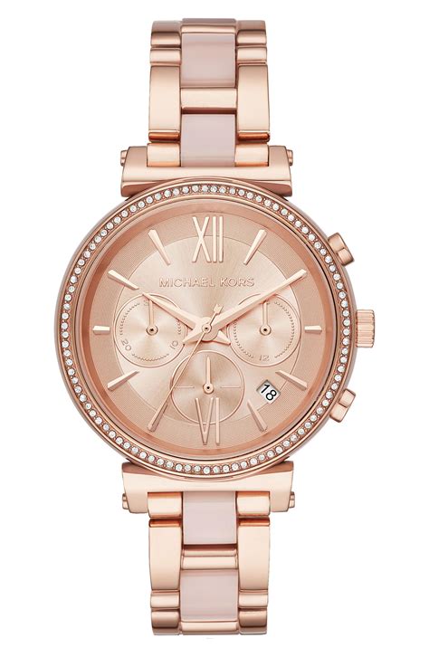 michael kors sofie pavé rose gold tone watch